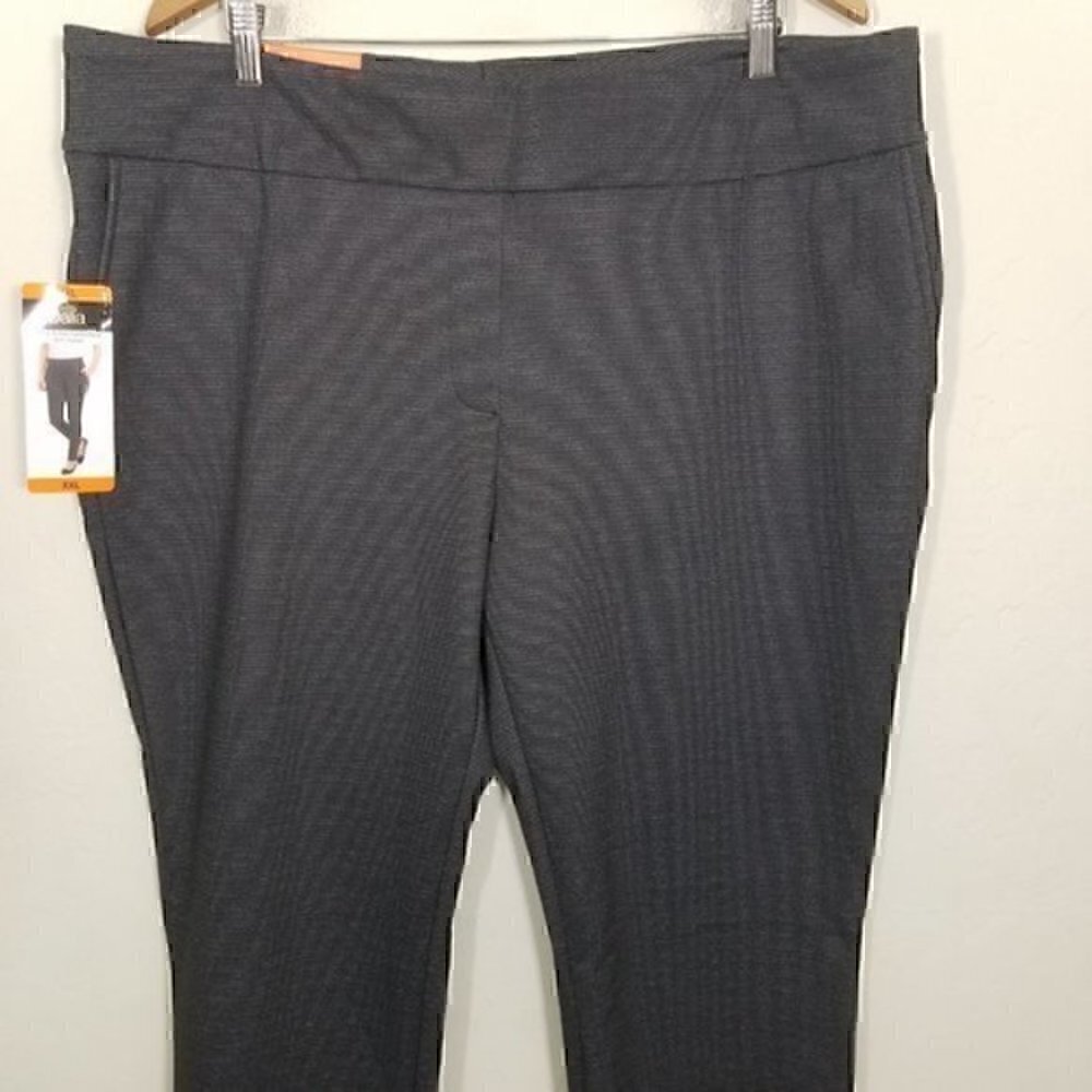 NWT Dalia Built-in Tummy Control Mid Rise Pull-on Gray Stretch Pants Size XXL - Picture 4 of 11